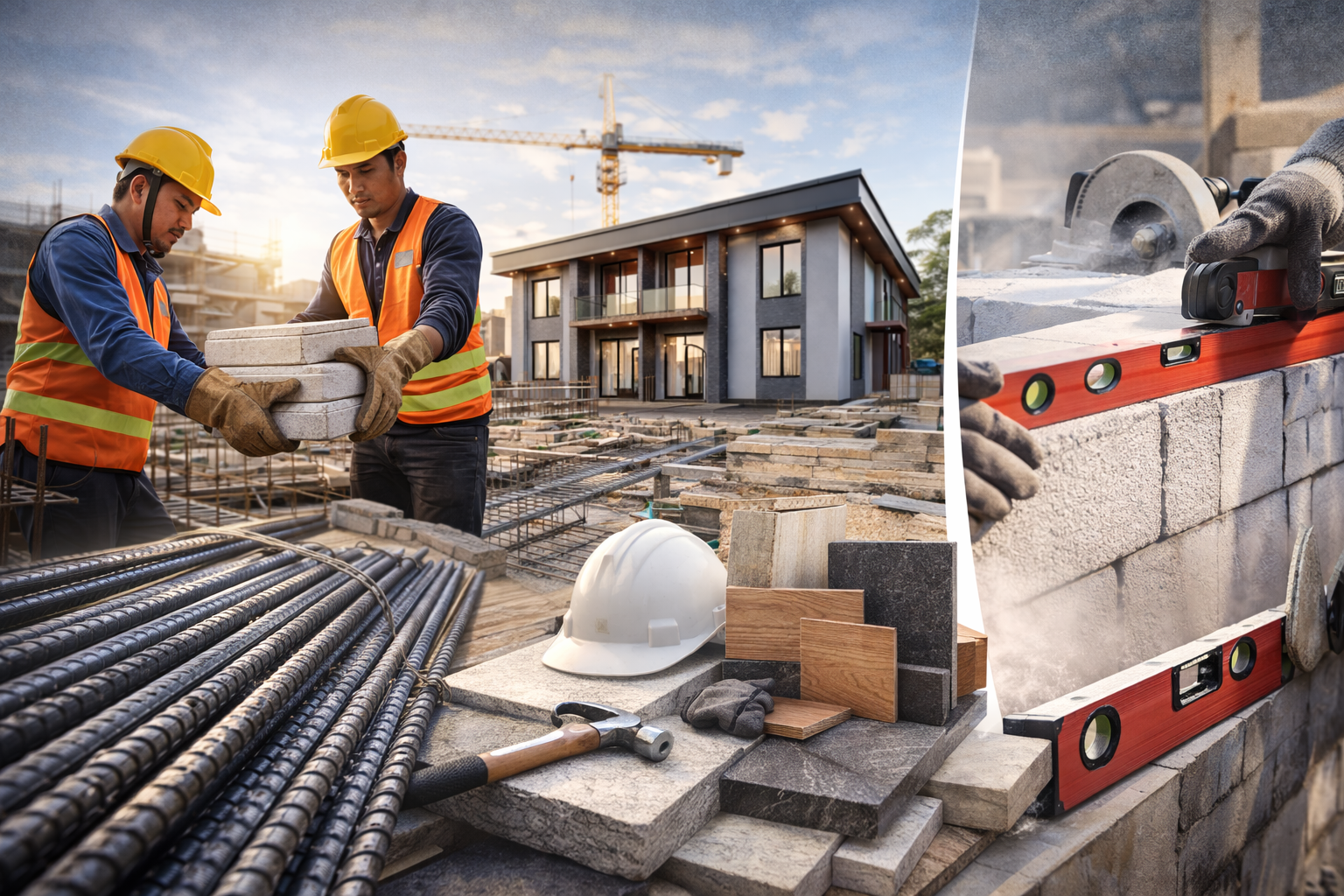 Kaliteli inşaat malzemeleri ve yüksek standartlarda yapım